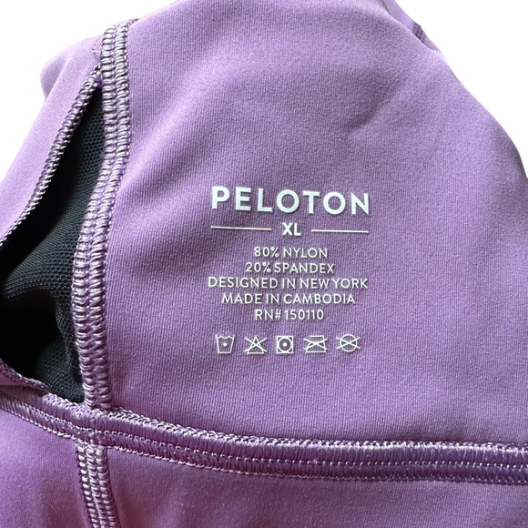 Peloton Apparel Set Essential Capri & Move Strappy Bra Purple Sz XL - Picture 6 of 15